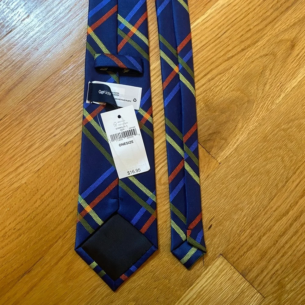 GapKids Boys Plaid Print Blue Tie
